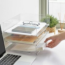 OFFISYS 데스크 A4 문서 서류정리 멀티 가로형 트레이, 화이트
