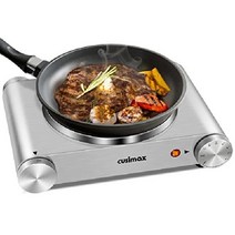 CUSIMAX 전기 버너 스테인레스 휴대용 인덕션, 실버 싱글 버너