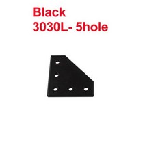 2 개/몫 5 홀 블랙/실버 조인트 보드 플레이트 코너 앵글 브래킷 연결 스트립 2020 3030 4040 알루미늄 프로파일, 3030L-Black