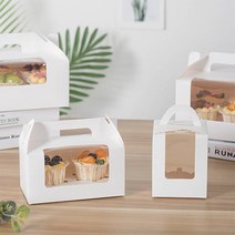 레드캣 1구 2구 머핀상자 컵케이크 투명창 포장 박스 상자, 2구 화이트마블