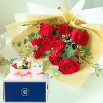 당일 꽃배달 생일 축하 꽃바구니 생화 꽃다발 케이크, 07.솔직한고백&브랜드케익