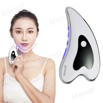 [Mamdf] 얼굴 마사지기 리프팅 고주파 진동 45도 온감 케어 LED 이온 도입 피부 관리 USB충전식, 화이트