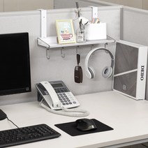 웰렉스 1단 파티션선반 고리 사무실책상성반, PS608 (선반 60cm + 고리8개)