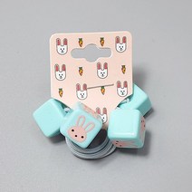 반반하니 작은 사각 토끼 여아머리방울 아동머리끈