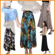 리베리베 LIEBELIEBE 기획특가 빅사이즈 여성 호피 나염 밴딩 스판 A라인 H라인 롱 스커트 여자 고무줄 통치마 여행룩 데이트룩 마실룩