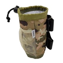 자전거 물병 홀더 단열재 메쉬 포켓 포함 유연한 미끄럼 방지 수직 바 마운트 다목적 물병 케이지, 18cmx10cm, 옥스포드 천, 위장