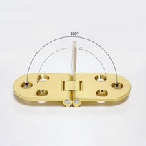 무소음 꺽쇠 신주 미싱 댐퍼 가구 반달 다용도 힌지 부속품 고급 미니 180도 장석 경첩 철물 장식장 엔틱 매입 코너 캠핑카 숨은 선반 특수 접이식 정첩 회전 80X30 골드, 1개