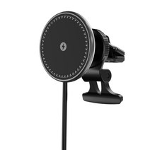 Mankiw맨큐 맥세이프 차량용 고속 무선충전거치대 미니 송풍구형, 블랙