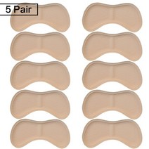발가락교정 무지외반 실리콘 패드 Insoles 발 뒤꿈치 스포츠 신발 조정 가능한 크기 Antiwear 피트 쿠션 삽입 깔창 보호대 다시 스티커, 5pair (Beige)