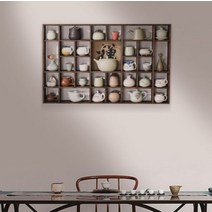 대형 벽걸이 다기장 접시장 찻잔 진열장 옛날 그릇장 엔틱 그릇장식장, C