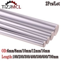 2 개몫 6mm 8mm 10mm 12mm 16mm OD 선형 샤프트 3d 프린터 부품 100800mm 실린더 크롬 도금 라이너 로드 축, CHINA, 300mm