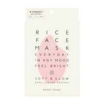 KOUJI HIME 코지히메 라이스 배리어 페이스 마스크 SOFT & GLOW 3매입 [페이스 마스크], 단일
