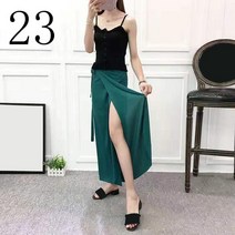 레이스 롱스커트 밴딩 원피스 스커트 여성용 여름 쉬폰 랩 롱 플로랄 비치 87cm 길이
