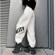 간지나는댄스걸 조거팬츠 방송댄스복프린트 캐주얼 바지 하이웨이스트 레깅스 스웨트팬츠 여성용 유행 패션