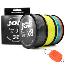 조프 슈퍼 PE 8합사 600m 낚시줄+라인 스토퍼, 0.8호, 옐로우