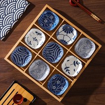 구절판 반찬 접시 나무 트레이 월남쌈 고바찌, 13.4면접시낙엽(6팩)