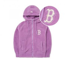 [국내 매장판] MLB 베이직 후드 후리스 점퍼 B L.Lavender 264338