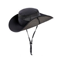 더깔끔 성인 남녀공용 매쉬 시원한 등산모자 낚시모자, 블랙