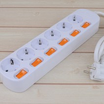 6구 개별 멀티탭 멀티 콘센트 기숙사 준비물 대학 원룸 누전차단 책상 절전 X3, 길이, 1.5M