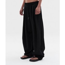 DNSR 딥 포턱 플로우 밴딩 라이크린넨 팬츠 블랙 deep 4tuck flow banding like linen pants black