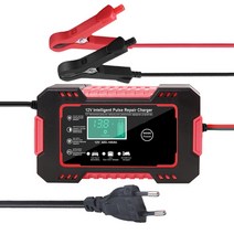 딥사이클 자동차 배터리 2022 완전 자동 충전기 12v 디지털 디스플레이 전원 펄스, 빨간 EU 플러그