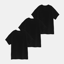 라이풀 남녀공용 3PACK 스탠다드 베이직 핏 반소매 티셔츠 블랙 LFCASE0305