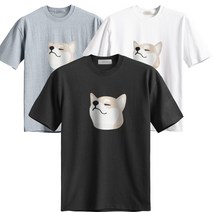 L2stextile 오버핏 시바견 반팔티셔츠 반팔 티셔츠