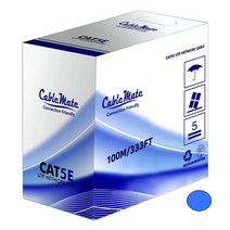 케이블메이트 CAT5e UTP 100M 그레이 랜케이블 단선 제작용 시공용, cat5e utp 100m 블루