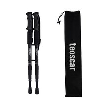 도나샵 테오스카 두랄루민 초경량등산스틱 2p+스틱케이스 ss-43001, 4단블랙