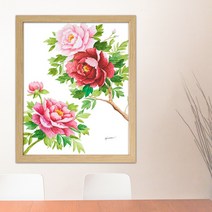 나봄갤러리 모란4 (40X31) 모란꽃그림 액자, 3.내츄럴 액자