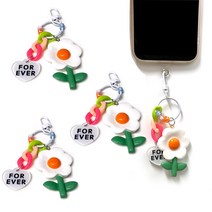 4매입 DIY 키링 에어팟 가방 악세사리 만들기, 화이트 4매입 빅플라워DIY키링만들기