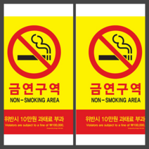 금연구역 위반시 10만원 과태료부과 금연문구 금연표시