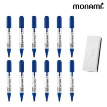 모나미 시그마플로 생잉크 보드마카 220 12p +보드지우개 세트, 청색, 1세트