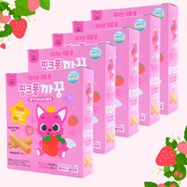 핑크퐁까꿍 7개입 x5박스 딸기맛 쌀과자 국내산 곡물크리스피롤 아기과자 유아간식 어린이과자, 7개입x5박스