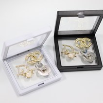 [더블이글] (선물용) 큐빅 블링블링 골프볼마커 2개 + 자석모자클립 세트, 화이트