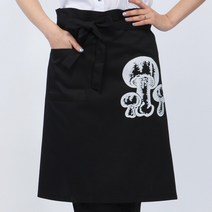 웰컴가운 검정 허리앞치마 버섯 일식 한식 주방 전골 AE105, 1개, AE105_버섯