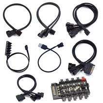 쿨러 PWM 4핀 분배 연장 케이블/팬쿨러 3핀/팬허브/슬리빙/메쉬타입/PWM 4핀 확장/USB PWM/IDE PWM 4핀 확장/쿨러 케이블, DPS03(3분배)