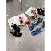 마롱패션 Ab 여성 새틴 미들 힐 샌들 뮬 블로퍼 슬리퍼 마롱패