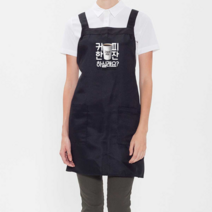 심플한 H형 단색 앞치마 주문제작 카페 식당 소량가능, A5사이즈까지, 블랙