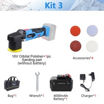 왁싱기 자동차 광택기 세차 NEWONE 16V 듀얼 액션 궤도 폴리 셔 DA 자동차 연마 도구 가변 속도 샌더 버핑, 03 kit3_03 러시아_03 UK