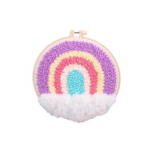 성인용 펀치 자수 키트 후프 소프트 원사, 다색, 코튼