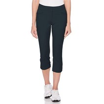 피지에이투어PGA TOUR 여성용 55.9cm(22인치) 테크 카프리 골프 팬츠 편안하고 신축성 있는 허리 밴드 - 사이즈 2 18 플러스 블랙 아이리스