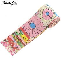 캔버스원단 옥스포드원단 패브릭원단 Booksew 코튼 포플린 패브릭 12 개/몫 5CM x 핑크와 레드 젤리 롤 스, 한개옵션0