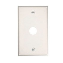 Leviton 88017 1-갱 .625인치 구멍 장치 전화기/케이블 월플레이트 표준 크기 열경화성 수지 박스 마운트 흰색