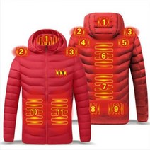남자 Winte 더블 스위치 11 영역 난방 USB 재킷 스마트 서 모스 탯 후드 온수 의류 따뜻한 자 켓