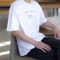 문컬렉션 5부반팔티 오버핏반팔티 프렌치 빅사이즈 반팔 티셔츠 여름 데일리 오버핏 캐주얼 루즈핏 레터링티 프린팅티셔츠 남성반팔티 여성반팔티 커플룩 남녀공용 남성용