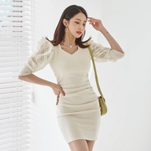 깜장오리엘런 체크 퍼프 원피스