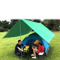 캠핑 자외선차단 방수 그늘막 타프 바람막이 스크린 렉타 텐트, 라이트그린