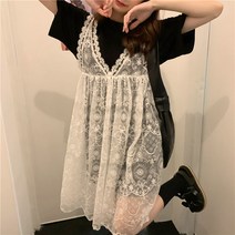 레이스 뷔스티에원피스 스윗 미드 롱반팔티 숲 여성 4874528565