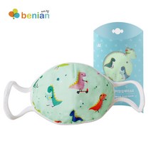 베니앙 아기 키즈 어린이 유아면마스크 KC인증, 민트다이노-S, 단품, 민트다이노-S